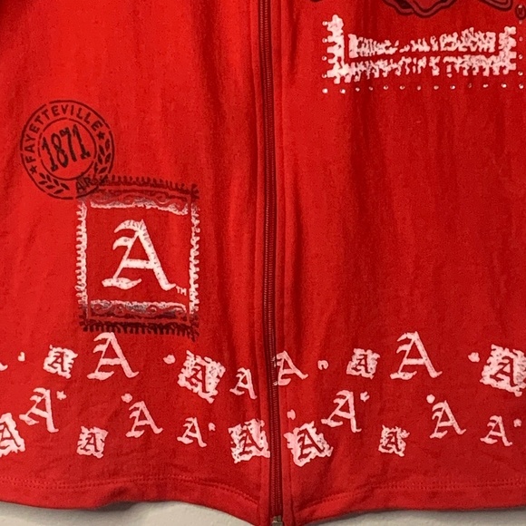 Arkansas Razorbacks Women's Jacket Small Full Zip Mock Collar Bling Made in USA - Picture 5 of 13